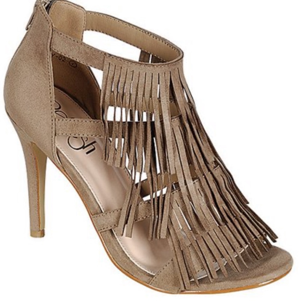 Taupe Fringe Sandal